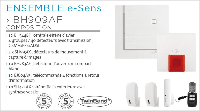 Alarme Sans Fil Daitem e-sens BH909AF